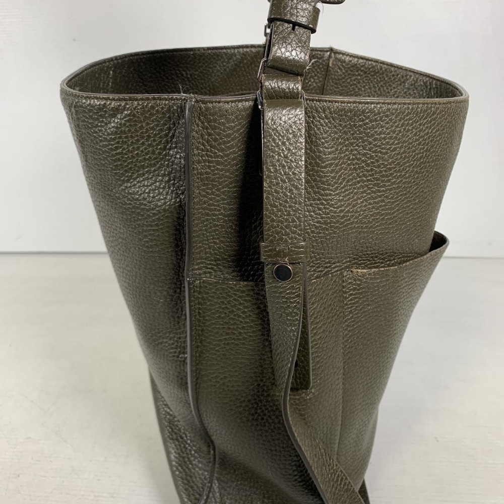 ALL SAINTS LEATHER TOTE BAG - OLIVE GREEN - Picture 2 of 7